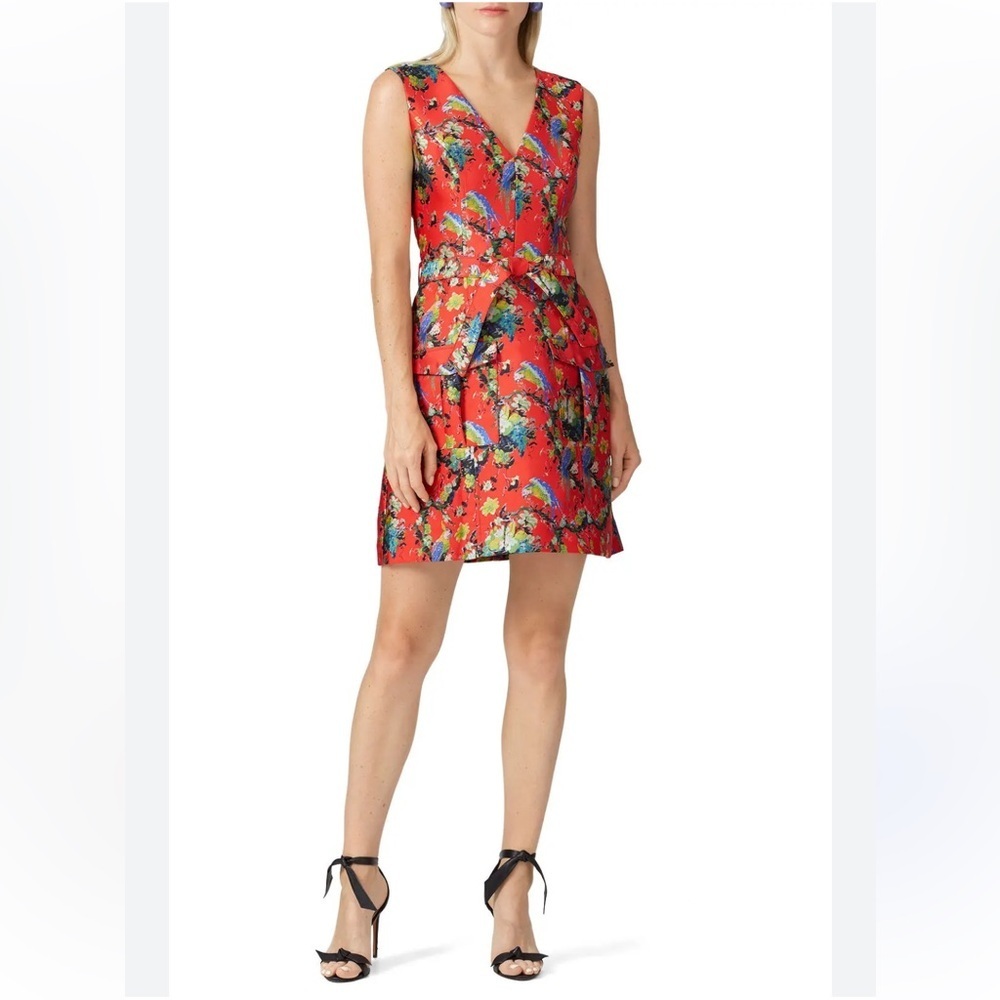 Anthropology Hutch Alannah Red Tropical Print Mini Dress Size 4 NWOT